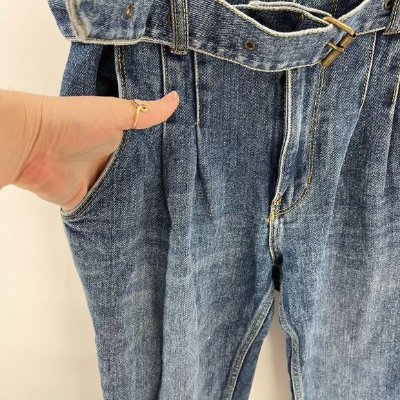 Initial J jeans paper bag waist high rise tapered leg medium 8 10 - Picture 8 of 12